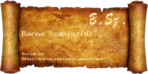 Barna Szaniszló névjegykártya